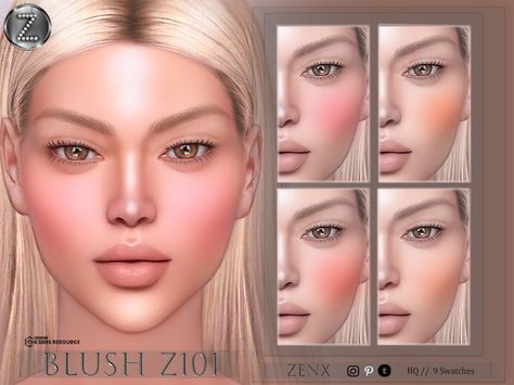 The sims 4 Sims Blush, Sims 4 Curly Hair, Cc Makeup, Braids Styling, Alpha Cc, Makeup Cc, Cheek Makeup, Sims 4 Cc Makeup, Blush On Cheeks