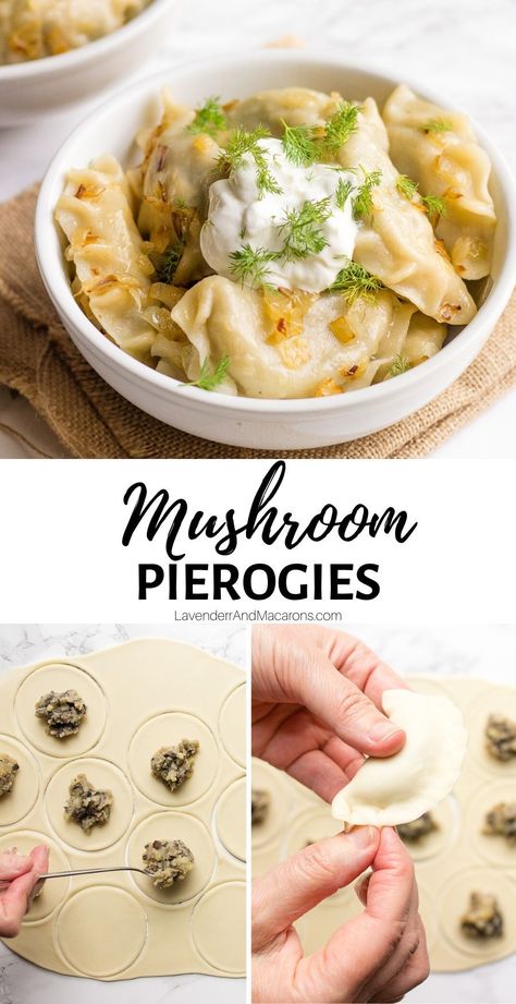 Perogie Dough Recipe, Pierogies Homemade, Potatoes And Mushrooms, Perogies Recipe, Lithuanian Recipes, Pierogi Recipe, Foreign Food, Ukrainian Recipes, Czech Recipes