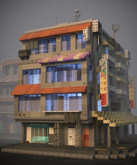 Minecraft Cyberpunk, Villa Minecraft, Minecraft Modern City, Minecraft Building Guide, Minecraft Steampunk, Minecraft City Buildings, Minecraft Interior Design, Bangunan Minecraft, Minecraft Modern