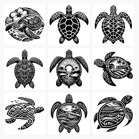 Two Turtle Tattoo, Turtle Family Tattoo, Svg Designs Free, Tattoo Turtle, Sea Turtle Svg, Turtle Svg, Sea Turtle Tattoo, Turtle Tattoo Designs, Turtle Decor