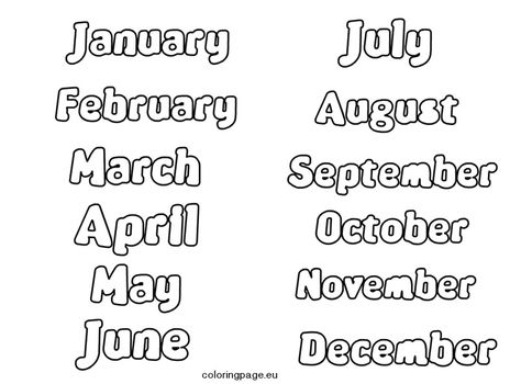 mouth copia Printable Months Of The Year, 12 Months Of The Year, Name Coloring Pages, Homeschool Hacks, Family Tree Project, Art Activities For Toddlers, Vbs 2024, Spanish Songs, Summer Coloring Pages