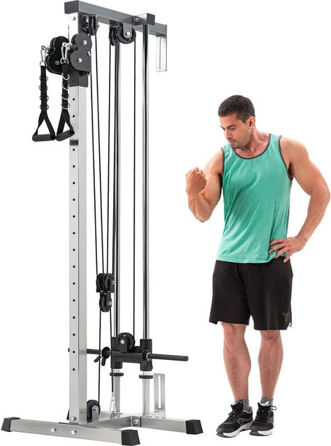 Merax Wall Mount Cable Station with Adjustable Dual Pulley... Bowflex Blaze, Lat Pulldown Machine, Home Strength Training, Bedroom Gym, Home Gym Exercises, Efficient Workout, Pulley System, Cable Machine, Chest Workouts