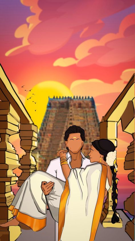 Chennai Express Wallpaper, Bollywood Drawing Sketch, Cute Couples Wallpapers, Chennai Express Aesthetic, Movie Character Paintings, Traditional Drawing Ideas, Bollywood Wallpaper Aesthetic, Bollywood Movie Aesthetic, Aesthetic Song Drawing