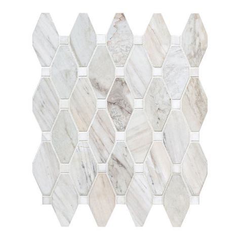 MSI Pearla Arabesque 10"X10.2" Glass Mesh Mounted Mosaic Wall Tile | Wayfair Marble Mosaic Floor, Carrara Tiles, Entryway Flooring, Mosaic Floor Tile, Ceramic Mosaic Tile, Marble Mosaic Tiles, Mosaic Wall Tiles, Mosaic Flooring, House Tiles