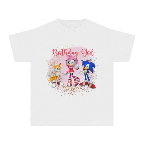 Sonic Birthday Ideas, Amy Sonic, Rose Tshirt, Rose Birthday, Sonic Birthday, Rosé Birthday, Kids Tee Shirts, Amy Rose, San Antonio Tx