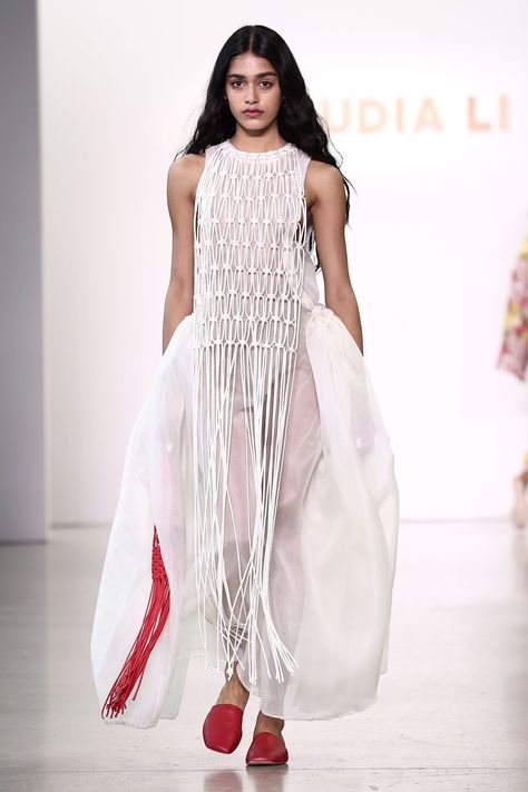 All the Best Looks From New York Fashion Week Fall/Winter 2022 Claudia Li, Garment Inspiration, Macrame Clothes, Macrame Dress, Knitted Design, Tanya Taylor, Winter 2022, Fall 2022, Capsule Collection