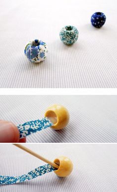 Anting Manik, Beads Tutorial, Bead Making, Fiber Jewelry, Fabric Necklace, Necklace Tutorial, Paper Jewelry, Textile Jewelry, Fabric Beads