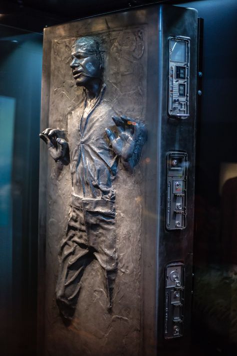 Han Solo frozen in carbonite -- Star Wars: Identities M50 Gas Mask, Han Solo Carbonite, Rare Items, Space Museum, Han Solo, Hans Solo, Happy Meal Toys, Star Wars Universe, Cuckoo Clock