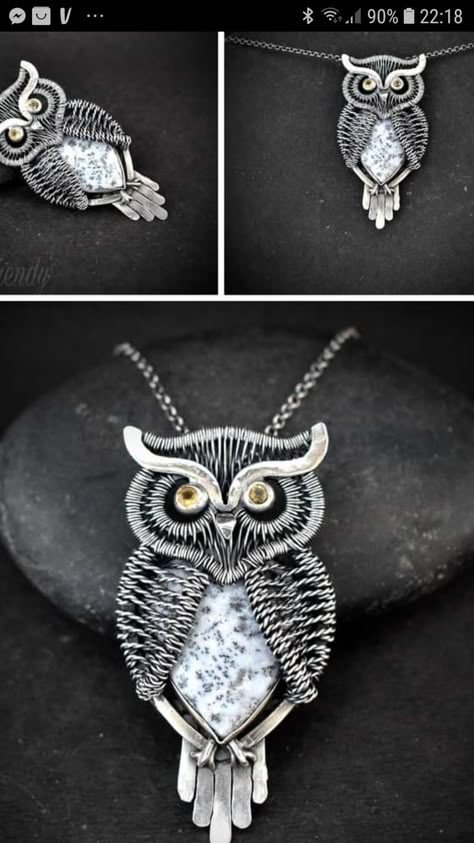 Owl Wire Wrap, Wire Wrapped Owl, Wire Wrapped Animals, Wire Owl, Wire Shapes, Copper Wire Crafts, Wire Animals, Jewelry Craft Ideas, Wire Jewerly