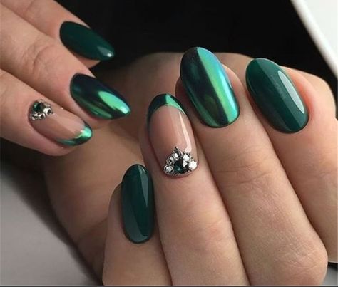 Emerald Green Chrome Nails, Manicure 2023, Acrylic Nail Designs Coffin, Matte Pink Nails, Gold Acrylic Nails, Yellow Nail Art, Chrome Nail Art, Pink Glitter Nails, Long Acrylic Nail Designs