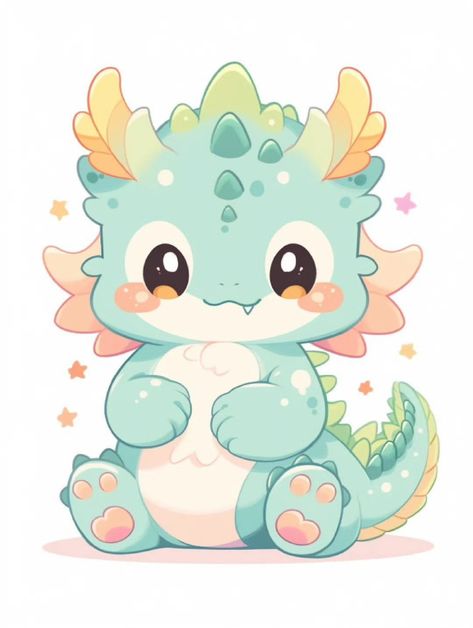 Kawaii Dragon Art, Cute Dragons Art, Dragon Drawings Cute, Chibi Dragon Drawing, Baby Dragon Wallpaper, Kawaii Dragon Drawing, Cute Dragon Drawing Kawaii, Cute Dragon Wallpaper, Cute Dragon Illustration