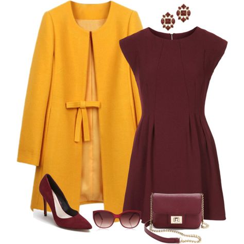 Mustard coat, created by martina-hel on Polyvore Mustard Outfits, Mustard Coat, Sunday Clothes, 2014 Fashion Trends, Colour Combinations Fashion, Color Combinations For Clothes, Street Style Photos, Stylish Eve, Style Magazine