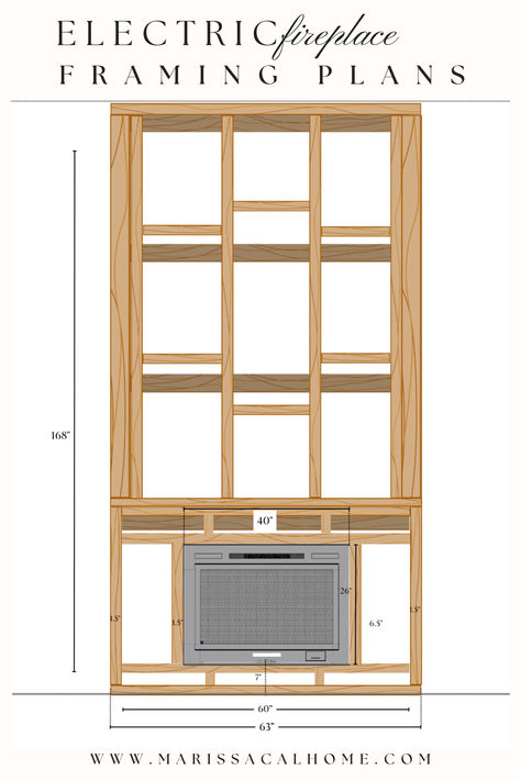 Designing your fireplace surround, especially with built-ins, takes a lot of planning. Every space is different. You'll have to consider the placement - will the TV be above the fireplace or on a different wall? Interior or exterior wall? In between windows? Electric or gas insert? If you install built-ins, will you have cabinets, shelves, bench seating or a combination? Let's look at some options!! Electric Fireplace Framing, Fireplace Framing, Asymmetrical Fireplaces, Built In Tv Wall Unit, Fireplace Drawing, Garden Flat, Gas Insert, Built In Electric Fireplace, Sitting Room Design