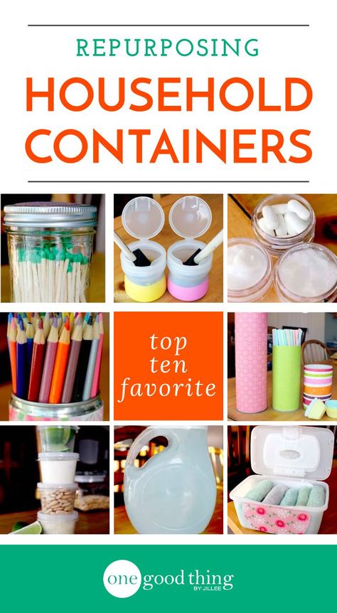 Before you toss your used containers, check out these clever ideas on how to repurpose everyday items to help organize your home. Reuse Plastic Containers, Reuse Containers, Upcycle Plastic, Small Plastic Containers, Diy Recycled Projects, Recycling Information, Recycled Projects, Repurposed Items, Upcycle Recycle