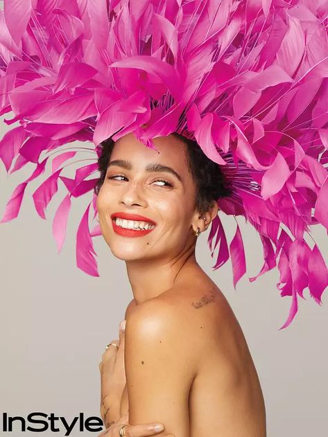 TK Zoe Kravitz Instagram, Zoe Isabella Kravitz, Zoë Kravitz, Lisa Bonet, Couture Hats, Band Rock, Instyle Magazine, Zoe Kravitz, Perfect Pink