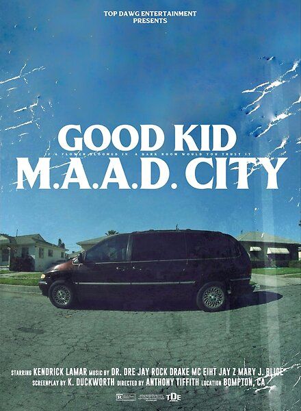 GKMC M0VIE P0STER by tommysweeney Good Kid Maad City Wallpaper, Rapper Posters, Kendrick Lamar Poster, Rap Posters, Good Kid Maad City, Hip Hop Poster, Bedroom Wall Collage, Music Poster Design, Vintage Poster Design