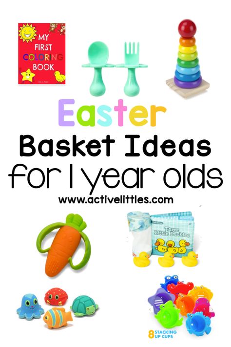 Easter Basket Ideas for 1 year olds - Active Littles Egg Stuffers, Unique Easter Baskets, Creative Easter Baskets, Boys Easter Basket, Baby Easter Basket, Easter Egg Fillers, Egg Fillers, Girls Easter Basket, Easter Baskets For Toddlers