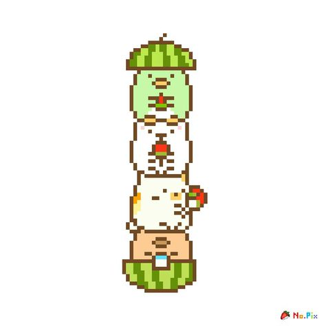 Sumikko Gurashi Pixel Art, Homescreen Photos, Pixel Animals, Sumiko Gurashi, Widget Photos, Melt Beads Patterns, Pearl Beads Pattern, Beads Pattern, Drawing Now