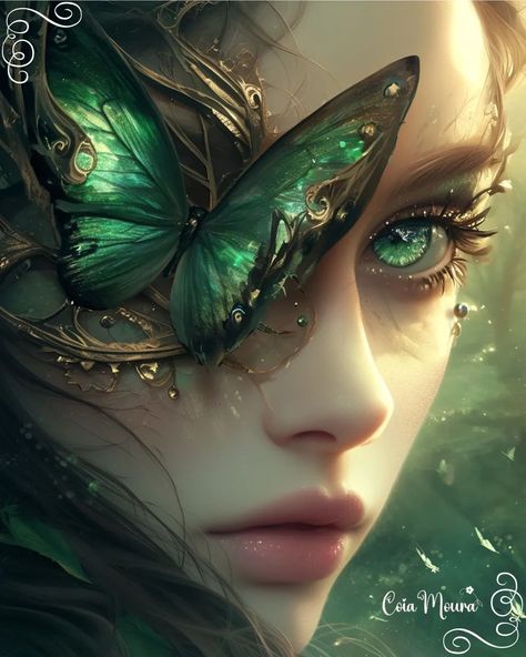 Elf Goddess, Art Deco Artwork, Fairy Art, The Butterfly, Colorful Butterflies, Art Inspo, Comic Art, Beautiful Art, Fairy Tales