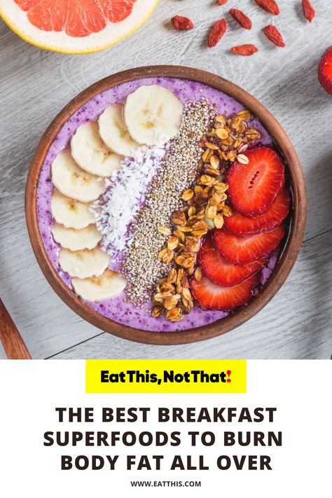 Homemade Smoothie Bowl, Fat Burning Recipes, Lean Meal Plan, Fat Burning Breakfast, Calorie Dense Foods, Homemade Smoothies, Eat This Not That, The Best Breakfast, Cooked Breakfast