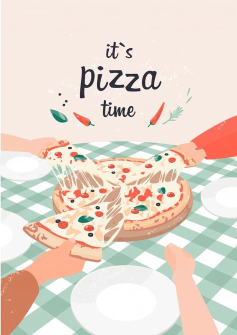 Pizza Illustration Art, Illustration With Text, Pizza Illustration Drawings, Me Time Illustration, Pizza Illustration Design, Pizza Art Illustration, Pizza Illustration, Pizza Wallpaper, Pizza Drawing