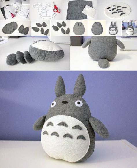 Totoro Plush - do it yourself stuff. I LOVED LOVED THIS MOVIE AS A KID !! Totally making one for my first kiddo Totoro Plush, Plushie Patterns, Plush Pattern, Crafty Craft, Felt Toys, Cute Crafts, Diy Toys, Stuffed Toys Patterns, Diy Inspiration