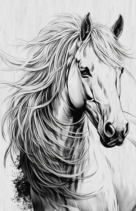 Horse Coloring Pages Free Printable Realistic, Horse Face Sketch, Drawings Of Horses, Horse Paintings Acrylic, Horse Pencil Drawing, Horse Coloring Books, Horse Stencil, Horse Tattoo Design, American Traditional Tattoo Ideas