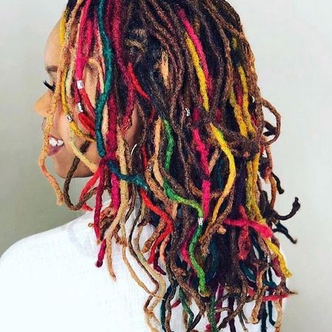 Natural Locks Dreadlocks, Coloring Locs, Future Dreads, Coil Dreads, Yellow Hair Color Ideas, Diy Dreads, Color Dreads, Rasta Hairstyles, Human Hair Dread Extensions