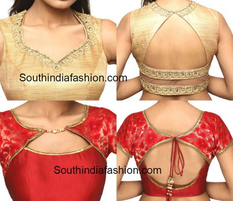 A few latest saree blouse back and front neck patterns, new model neck deisgns for blouse, front neck designs, back neck designs Blouse Front Neck Designs, Blouse Front Neck, Blouse Neck Patterns, Latest Saree Blouse, Neck Patterns, Blouse Back Neck, Blouse Back Neck Designs, Blouse Back, Sari Blouse Designs