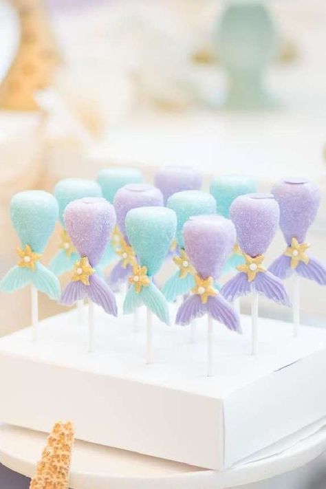 Mermaid Cake Balls, Mermaid Themed Baby Shower Ideas, Mermaid Breakfast, Mermaid Cakepops, Mermaid Baby Shower Ideas, Mermaid Babyshower, Mermaid Baby Shower Cake, Mermaid Baby Shower Decorations, Mermaid Cake Pops