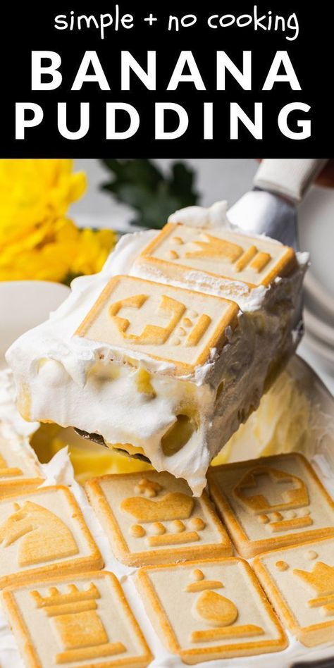 Check out this no-bake banana pudding recipe from The Travel Palate. This cool, creamy, and easy dessert is perfect for the entire family. You can make this super simple dessert for parties, holiday desserts, or summer cookouts! This recipe is super quick and yummy. Chessman cookies add a unique presentation. You should add this tasty recipe to your lists of desserts today! Banana Pudding With Cream Cheese, Pudding With Cream Cheese, Best Pudding Recipe, Chessman Cookies, Chessmen Cookies, Banana Pudding Desserts, No Bake Banana Pudding, Banana Pudding Recipe, Best Banana Pudding