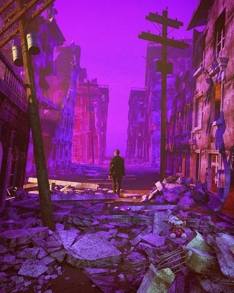 "From Here To Nowhere": The Superb 3D Sci-Fi, Post-Apocalypse And Cyberpunk Concept Art By Polygonatic – Design You Trust Colorful Apocalypse, Cyberpunk Apocalypse, Cyberpunk Concept, Green Moodboard, Cyberpunk Concept Art, Apocalypse Aesthetic, Apocalypse Art, Zombie Art, Post Apocalypse