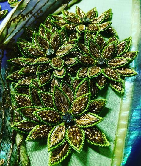 3d Blouse Design, 3d Maggam Work Blouse Designs, 3d Aari Work, 3d Aari Work Blouse, 3d Work Embroidery Blouse, Green Aari Blouse Design, 3d Flower Aari Work Blouse, Aari 3d Patch Work Designs, 3d Flower Aari Work