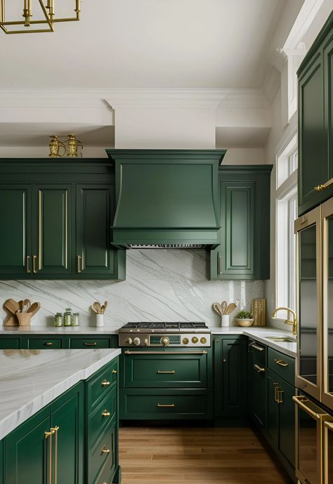 Green Kitchen Cabinet, Kitchen Open Shelves, Green Kitchen Designs, Kitchen Cabinet Ideas, Kitchen Makeovers, House Remodeling, Kitchen Cupboard Designs, Green Kitchen Cabinets, Future Kitchen