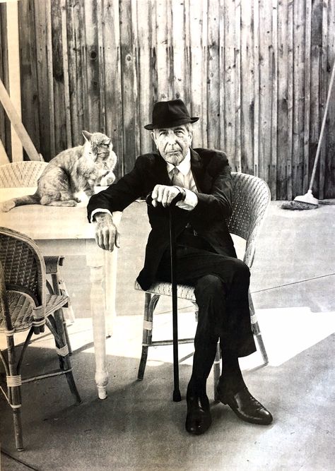 Leonard Cohen / New Yorker magazine Celebrities With Cats, Men With Cats, Jeff Buckley, Leonard Cohen, Cat People, 인물 사진, Bob Dylan, The New Yorker, Old Man