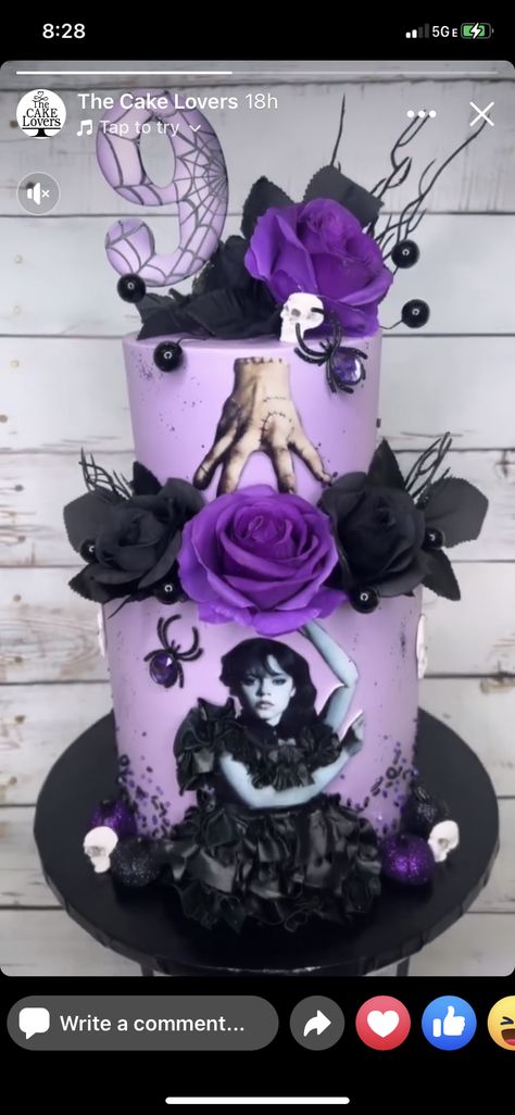 Wednesday Bday Cake, Pastel Merlina Addams, Wensday Cake Ideas, Wednesday Addams Birthday Party Cake, Wednesday Theme Cake, Wednesday Addams Cake Ideas, Kehlani Birthday, Wednesday Cake Ideas, Merlina Cake