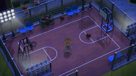 #acnh #acnhideas #acnhcreative Volleyball Court Acnh, Basketball Animal Crossing, Acnh Tennis Court, Acnh Basketball Court Design Code, Basketball Court Animal Crossing Design, Animal Crossing Basketball Court Code, Basketball Acnh, Basketball Court Animal Crossing, Acnh Sports Area