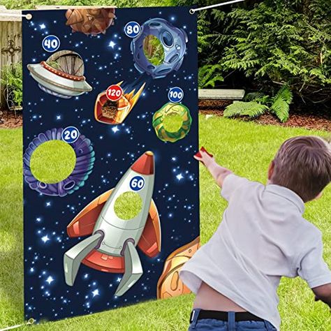 Astronaut Birthday, Space Theme Party, Outer Space Party, Bean Bag Toss Game, Outer Space Birthday, Space Birthday Party, Galaxy Theme, Gaming Banner, Fun Party Games