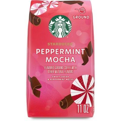 Starbucks Ground Coffee, Starbucks Flavors, Starbucks Peppermint Mocha, Café Starbucks, Light Roast Coffee, Flavored Coffee, Coffee Varieties, Keurig Coffee Makers, Mocha Coffee