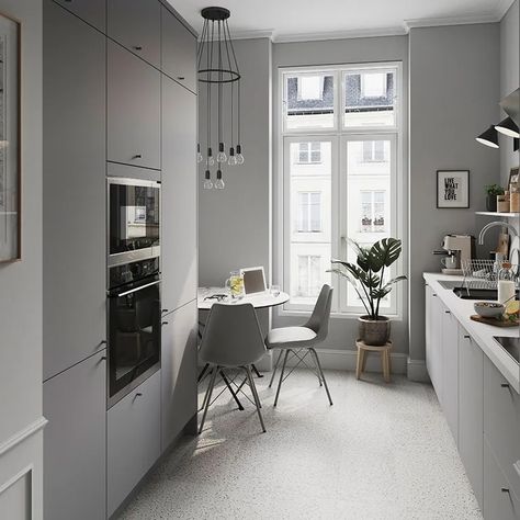 Galley kitchen ideas and layouts to suit any space | Ideal Home Kitchen Design Double Galley, Double Galley Kitchen Layout, Double Galley Kitchen, Galley Kitchen Ideas, Galley Kitchen Layout, Galley Kitchens, Galley Kitchen, Kitchen Layout, The Space