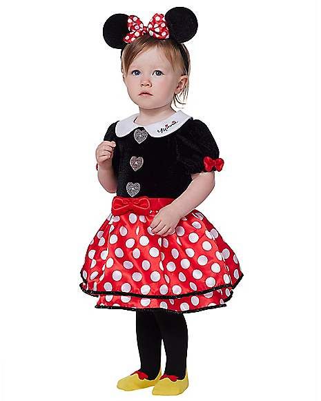 Baby Minnie Mouse Dress Costume - Mickey and Friends - Spirithalloween.com Dress With Stockings Outfit, Minnie Mouse Dress Baby, Dress And Stockings, Minnie Outfit, Mouse Dress, Minnie Mouse Dress, Baby Minnie, Baby Minnie Mouse, Cute Costumes