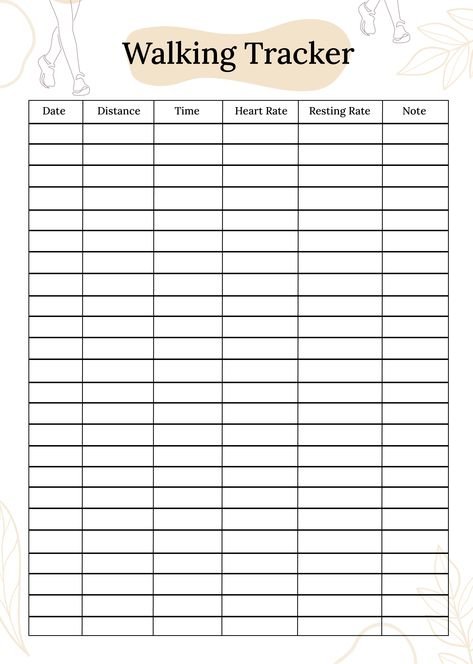 Walking tracker Walking Tracker Printable Free, Walking Chart, Workout Tracker Printable Free, Walk Tracker, Walking Tracker, Walking Exercise Plan, Tracker Printable Free, Workout Tracker Printable, Training Tracker