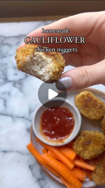 Taesha Butler on Instagram: "✨Cauliflower Chicken Nuggets✨ were a reader request and now MY go-to homemade nugget recipe. These are so simple but SO tasty! The perfect family-friendly veggie-loaded recipe!

🔗 get the recipe link DMed to you by commenting CHICKEN NUGGETS + be sure to follow @thenaturalnurturer for all the creative ways to eat more veggies. ❤️

#veggieloaded #cauliflower #homemadechickennuggets #eatmoreveggies #veggierecipesforkids #dairyfree #easyrecipes #protein #proteinideas #kidfriendly #chickenrecipes #chickennuggets" Toddler Chicken Nuggets, Chicken Nuggets For Kids, Cauliflower Chicken, Eat More Veggies, Homemade Chicken Nuggets, Nuggets Recipe, More Veggies, Kids Food, Perfect Family