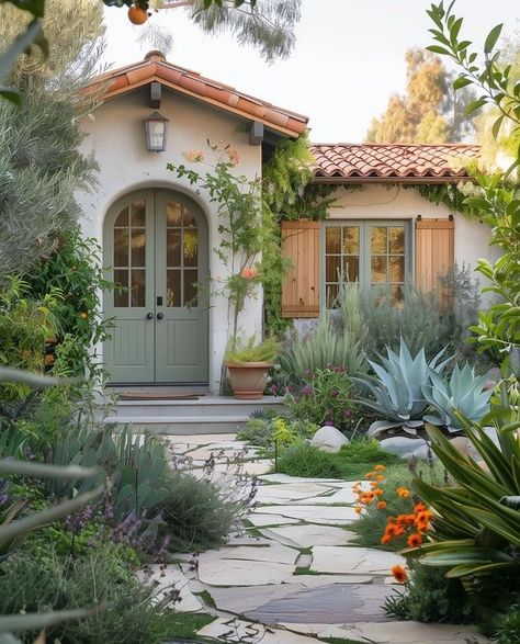 Spanish Home Exteriors, Spanish Casita, Spanish Style Home Exterior, Spanish Style Exterior, Spanish Cottage, Reno House, Spanish Revival Home, Spanish Bungalow, Hacienda Style Homes