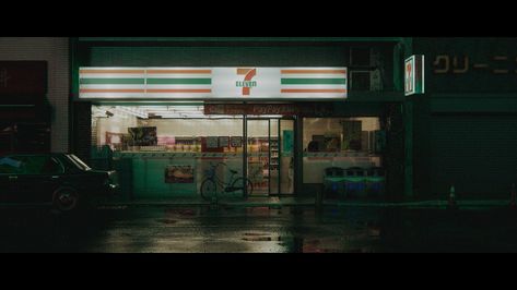 ArtStation - Convenience store Convenience Store Aesthetic Night, Convenience Store Aesthetic, Regional Gothic, Cinema Shots, Cinematic Videography, Shadow Reflection, Convenient Store, Class Photos, Night Walk