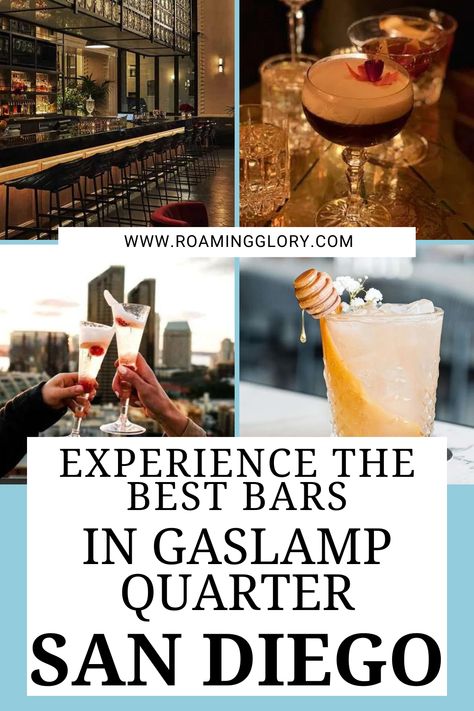 Explore the vibrant nightlife of Gaslamp Quarter in San Diego with our top picks for the best bars in the area. From rooftop lounges like Altitude Sky Lounge to hidden gems like Noble Experiment, discover the perfect unforgettable experiences. Join us as we raise a glass to the nightlife scene in Gaslamp Quarter San Diego! #GaslampQuarter #SanDiegoBars #NightlifeSanDiego #RooftopBars #SpeakeasyBars #UniqueBars #FoodieDestinations #CraftCocktails #RoamingGlory #GaslampNightlife #SanDiegoDining Best Bars In Gaslamp San Diego, San Diego Gaslamp District Things To Do, Gaslamp Quarter San Diego, Gaslamp San Diego, San Diego Bars, San Diego Coronado, San Diego Gaslamp, Unique Bars, Sisters Trip