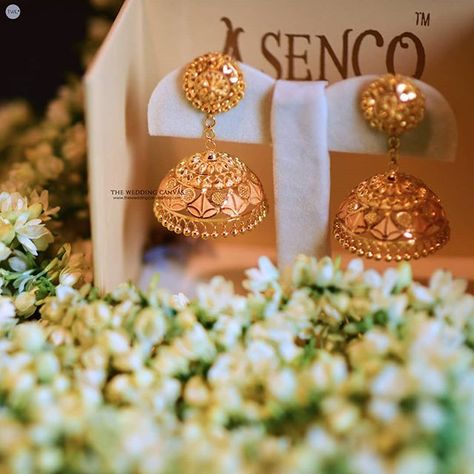 The Wedding Canvas (@twc2014india) • Instagram photos and videos Earing Jewellery, Gold Jhumkas, Unique Gold Jewelry Designs, Bridal Jewelry Sets Brides, Gold Jhumka, Jhumka Designs, Wedding Canvas, Bridal Necklace Designs, Gold Jhumka Earrings