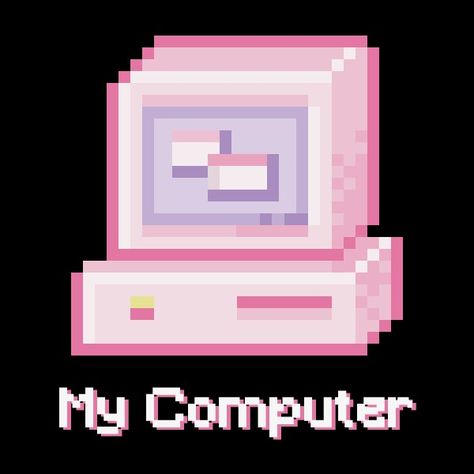 Printable Art Templates, Kawaii Edit, Old Computer, Piskel Art, Windows 95, Overlays Cute, Arte 8 Bits, 8bit Art, Pix Art