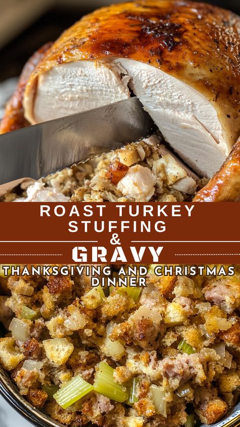 Thanksgiving Recipes: Roast Turkey Stuffing and Gravy (for Thanksgiving and Christmas dinners) Spatchcock Turkey Over Stuffing, Best Stuffed Turkey Recipe Thanksgiving, Turkey Stuffed With Stuffing, How To Make Turkey Stuffing, Thanksgiving Turkey With Stuffing Inside, Stuff A Turkey With Stuffing, Stuffing Recipes In The Turkey, Classic Turkey Stuffing, Stuffing Recipe For Inside Turkey