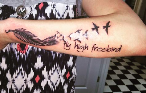 fly high freebird tattoo Free Bird Tattoo Lynyrd Skynyrd, Freebird Tattoo, Lynyrd Skynyrd Tattoo, Free Bird Tattoo, Skateboard Tattoo, Flying Tattoo, Arm Tats, Bird Tattoos, Free Bird